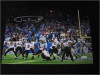 JUSTIN TUCKER SIGNED 11X17 PHOTO RAVENS JSA