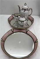 miror Trays with tea set