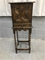 ANTIQUE CABINET WITH BARLEY TWIST LEGS
