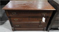 Victorian Poplar spoon carved three drawer