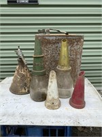 Oil bottles, Redex oiler & tin