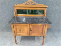 Antique Wash Stand With Marble Top