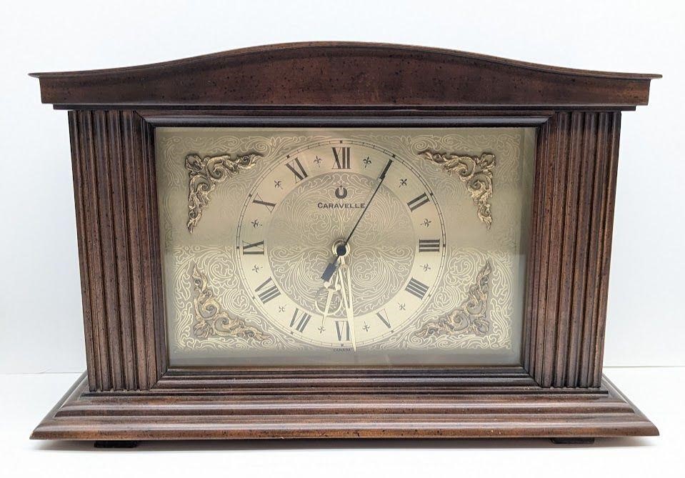 Caravelle Wooden Working Mantel Clock