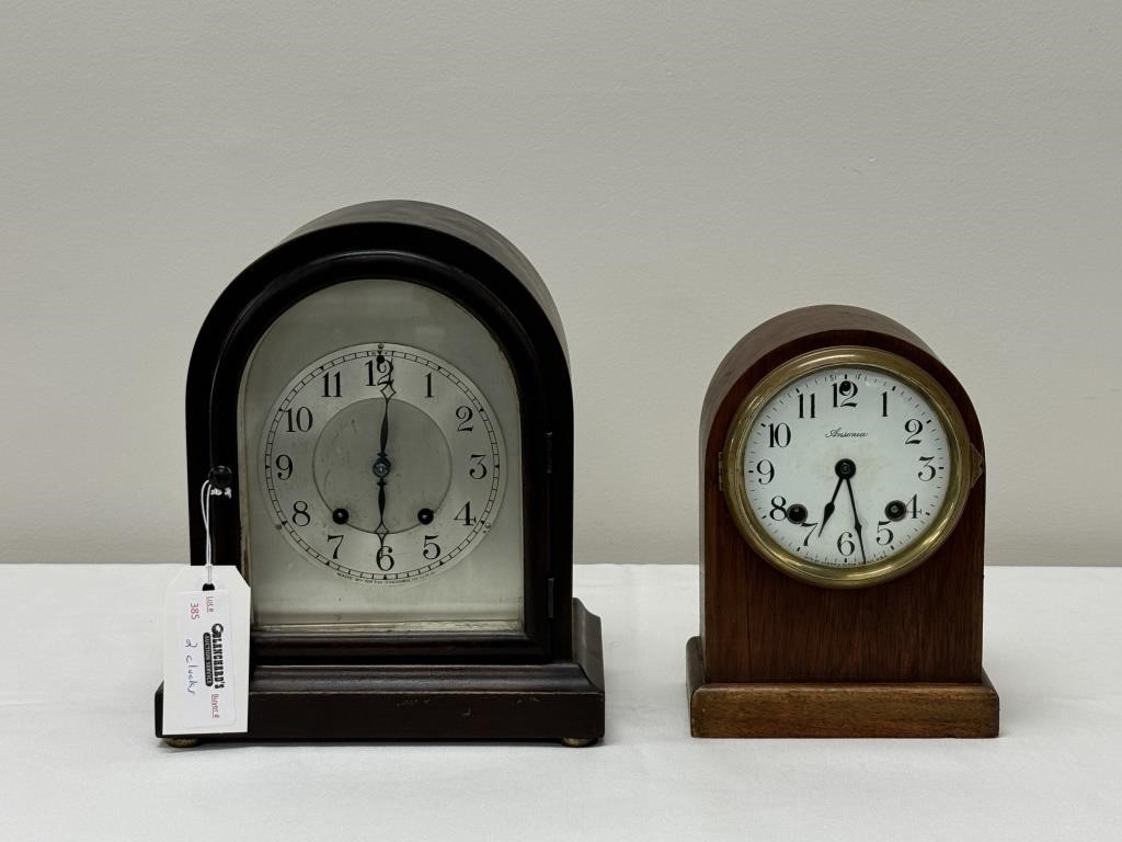 2 Small Shelf Clocks - Ansonia and Seth Thomas