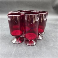 Hand Blown Cranberry Glasses