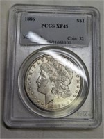 1886 PCGS XF-45 Morgan Silver Dollar