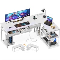 AODK 61 Inch L Shaped Computer Desk with Drawers,