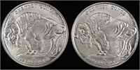 (2) 1 OZ .999 SILVER BUFFALO ROUNDS