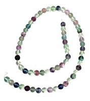 Natural 15.5" Strand Round Rainbow Fluorite Beads