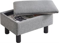 IBUYKE Storage Ottoman  Rectangular  Blue Gray