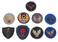 WWII USAAF THEATER MADE BULLION PATCH LOT OF 9