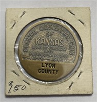 1961 Lyon Ks County Centennial Token/Coin