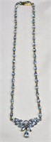 Sterling Silver Necklace with Blue Sapphire Stones