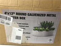 Round Galvanized Metal Planter Box