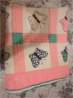 Butterfly hand stitched quilt