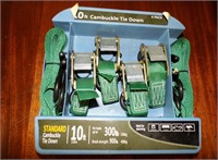 4 Pack 10FT Cambuckle Tie Downs