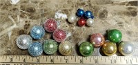 Vintage Feather Tree Ornaments. Mesh covering &