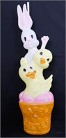 Vintage 39in Easter blow mold, bunny & chicks