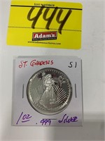 1 OUNCE .999 SILVER MARKED ST GAUDENS ROUND