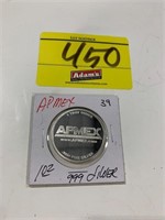 1 OUNCE .999 SILVER MARKED APMEX ROUND