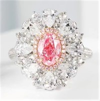 1.01ct Natural Pink Diamond 18Kt Gold Ring