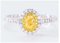 Natural Yellow Diamond 18Kt Gold Ring