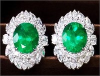 5.14ct Colombian Emerald 18Kt Gold Earrings