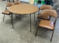 Round Card Table and 4 Chairs