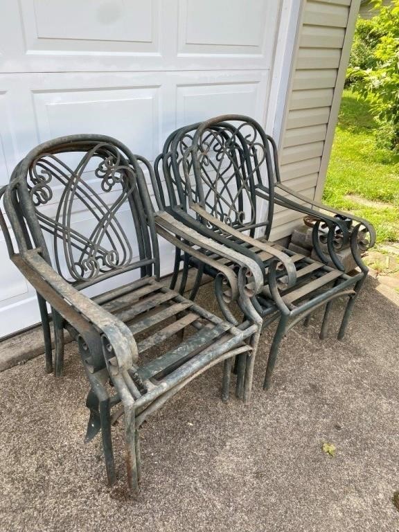 6pcs- wrought iron patio chairs