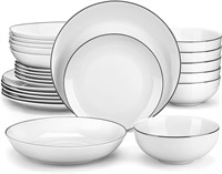 24-Pc MALACASA Porcelain Dinnerware Set