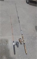 Two Fishing Rods W/ Reels 6'6" & 3' 8"