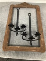 Antique Frame and Wall Mount Candle Holders