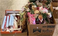 Candles and flower arrangements. Two boxes, the