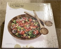 Three piece salad set in original box. Features