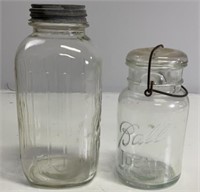 2 vintage ball jars with lids