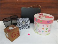 Assorted Lot of Containers, Chalk Board+