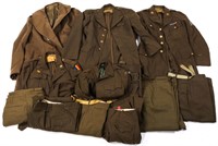 WWII US ARMY SERVICE & DRESS UNIFORMS LOT