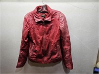 DANIER Ladies RED Leather Jacket Sz 3 XS