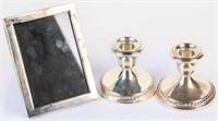 Weighted Sterling Silver Candles & Picture Frame