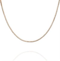 22k Gold-pl Italian Diamond Cut Box Chain Necklace