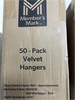 MM 50 pack velvet hangers