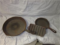 (2) Cast Iron Skillets & Other