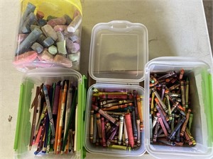 Crayons, markers, sidewalk chalk