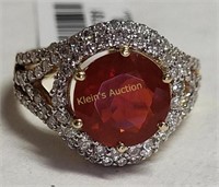 18K gold  Diamond, Fire Opal Ring W/Appraisal