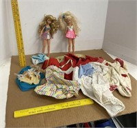 Mattel 1987 Dolls 2 & Baby Doll Clothes