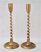 Cast Metal Gold Wash Candlestick Holders