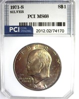 1971-S Silver Ike MS68 LISTS $6500