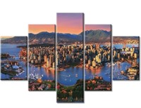 Vancouver Skyline Wall Art Sunset City Panoramic P
