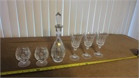 CRYSTAL DECANTER AND GLASSES