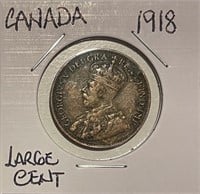 Canada 1918 Large Cent nice condition